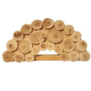 Vintage Scandinavian Handmade Natural Wooden Napkin Letter Holder Cabin Lodge